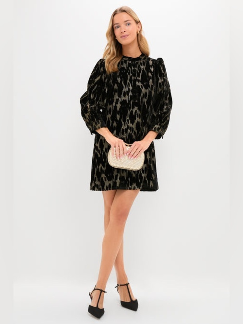Pomander Place Metallic Velvet Burnout Samantha Dress
